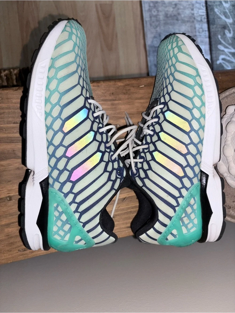 adidas Zx Flux Xeno mint Glow in the dark  Sneakers 6.5 men’s women’s 8